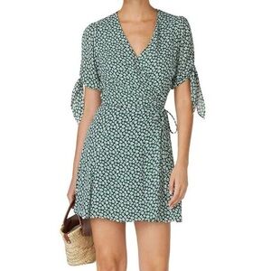 Reformation Green Floral Mini Dress